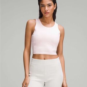 Lululemon Ribbed Softstreme Cropped Tank Top Flush Pink size 6 NWOT